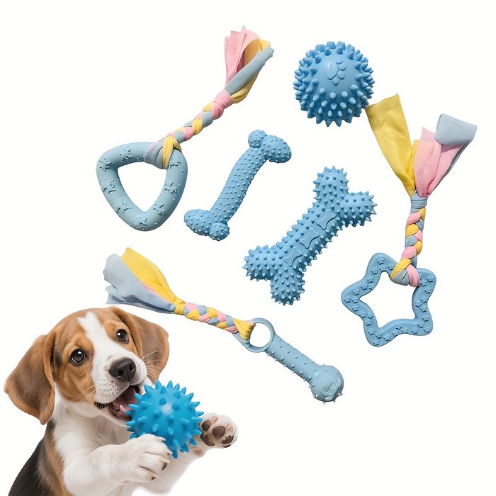 6-Piece Rubber Chewing Toy Set