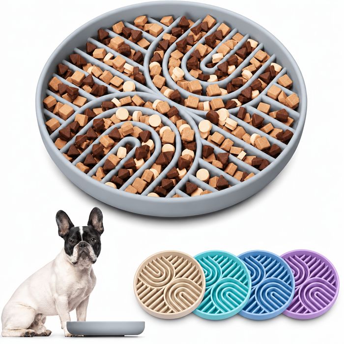 Silicone Slow Feeder Dog Bowl with Suction Cups